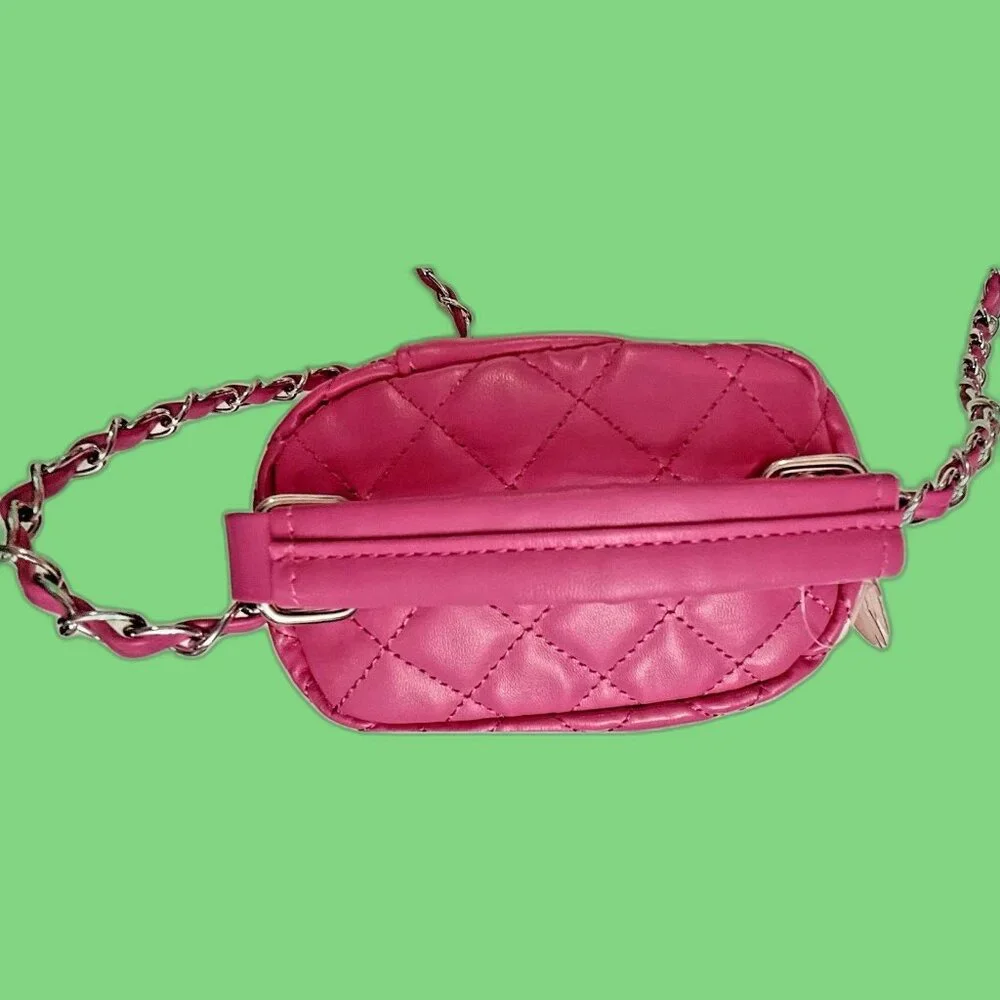 Strawberry Shortcake Girls Mini Quilted Faux Leather Crossbody Bag Pink NEW
